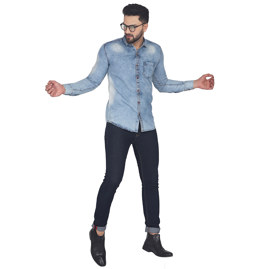 Blue Mens Denim Shirt