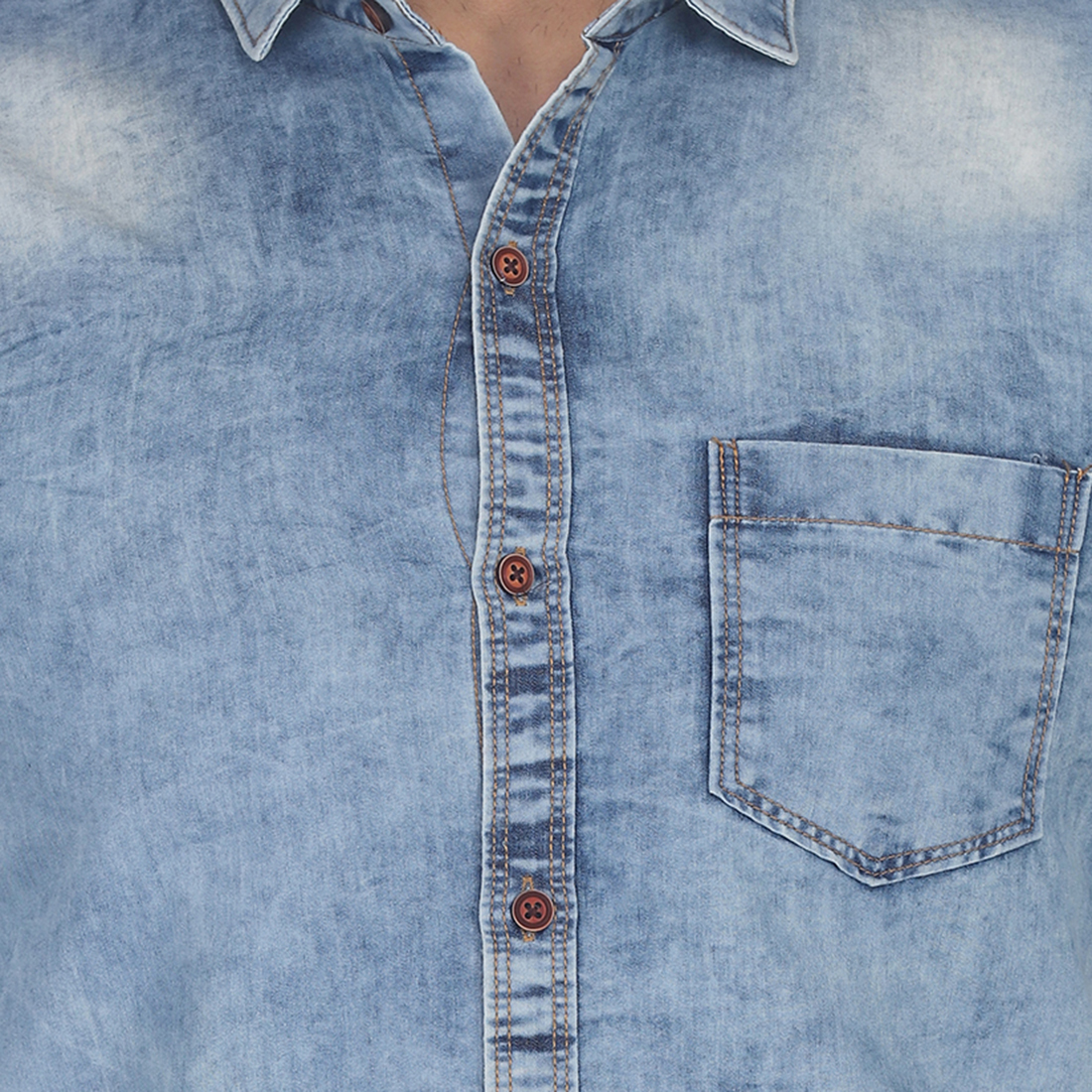 Blue Mens Denim Shirt