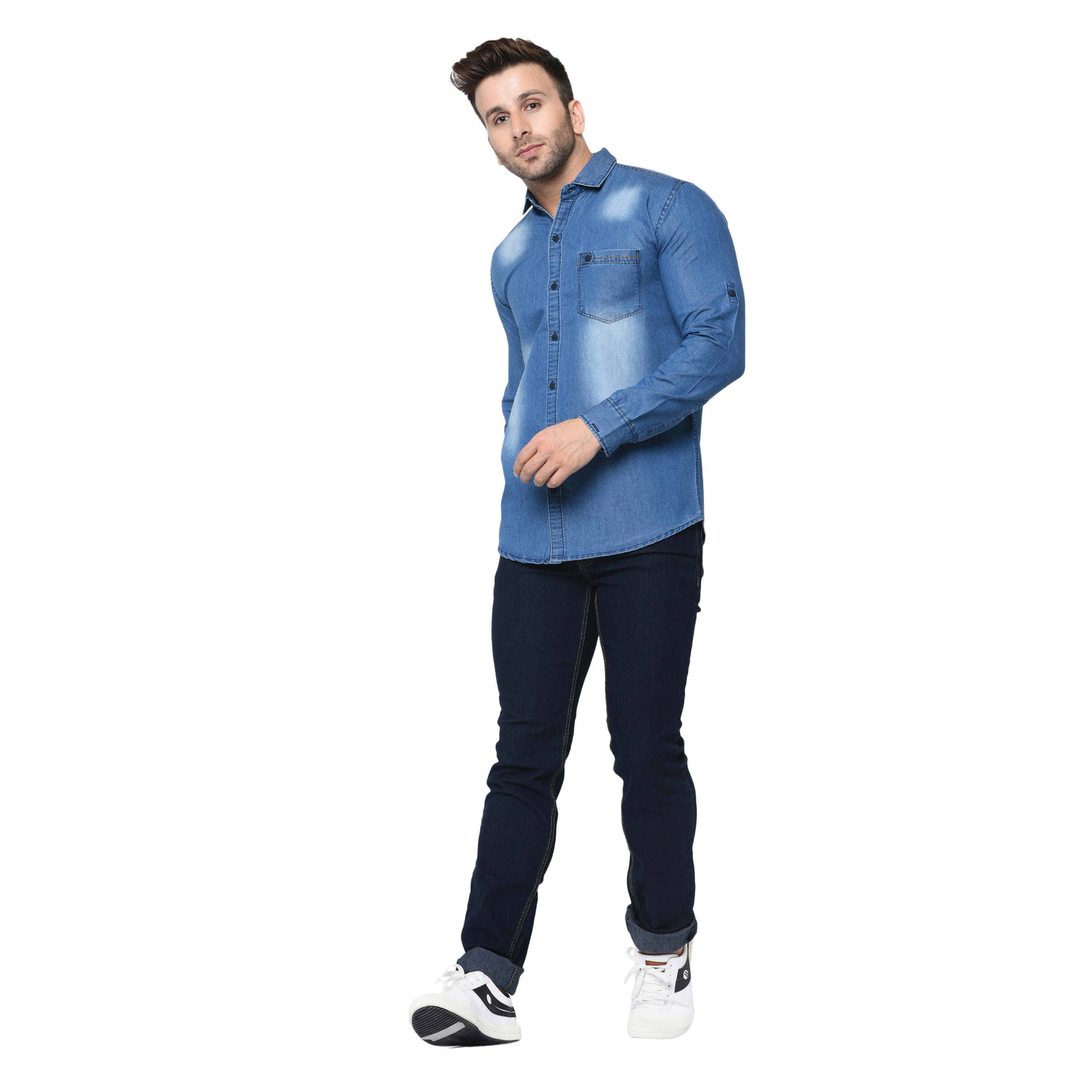 Blue Mens Denim Shirt