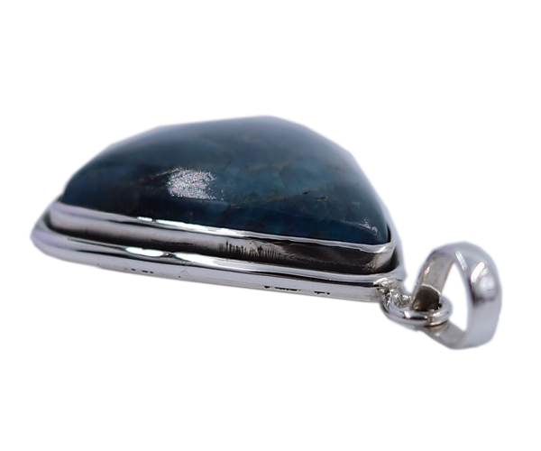 Synergy Peruvion Apatite Gemstone 925 Sterling Silver Pendant - 11.1 Gms Free Size Blue Color Stunning Jewelry Accessory