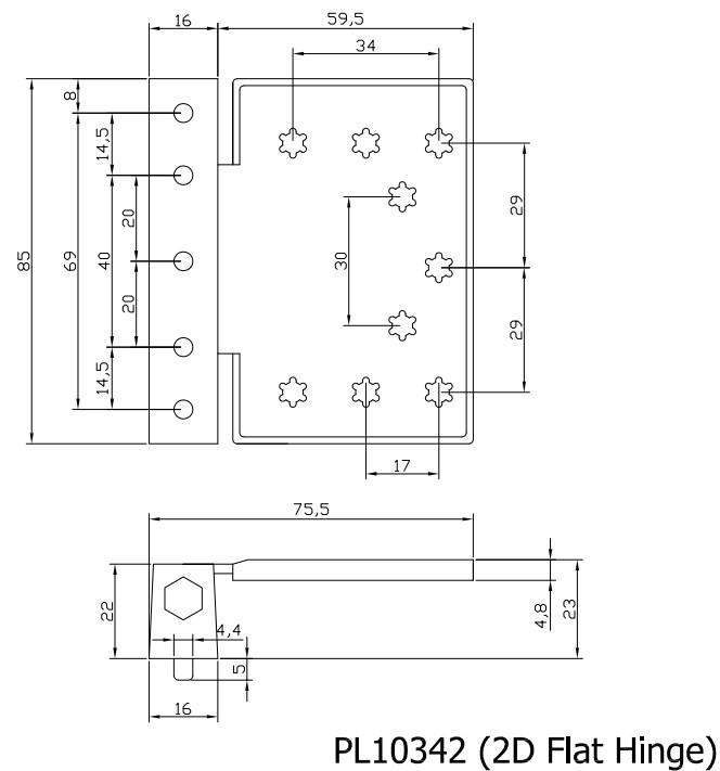 2d Flat Hinges Application: Upvc Hardware