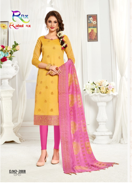 Banarasi Cotton Dress Material - Four Piece Set, Hand Washable, Quick Dry, Embroidered Texture For All Seasons
