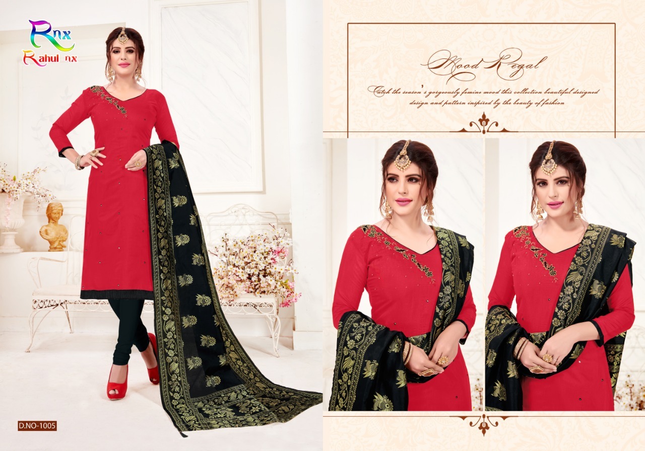 Cotton Flex Slub Hand Work Ensemble - Cotton Fabric, Banarasi Jacquard Dupatta | Quick Dry, Washable, Hand Embroidered Design, Ideal For All Seasons