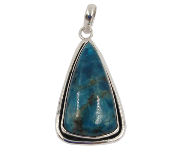 Elegant Blue Apatite Stone 925 Silver Pendant Weight: 9.9 Gms Grams (G)