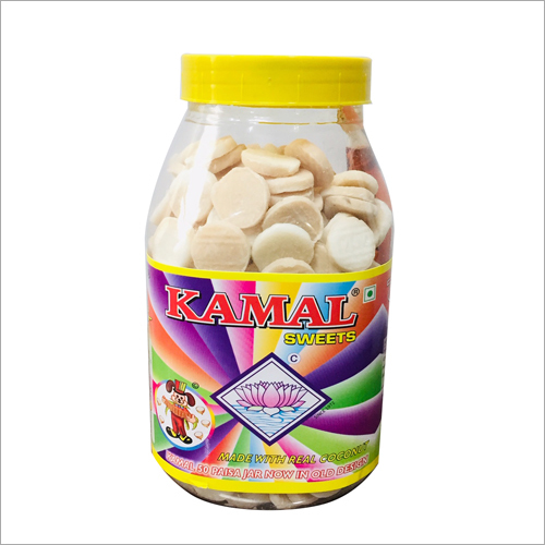 Coconut Sweets - Round Coconut Milk Peda, 340 Pieces Jar | Flavor: Coconut, Shelf Life: 6 Months, Hygienically Prepared For Freshness