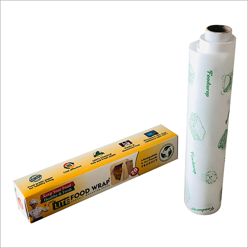 Lite Food Wrap - Organic Cellulose, 25 Meter Roll , Custom Printed Design, Non-sticky Grease Locking, Microwaveable, Recycled Paper Type