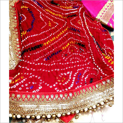 Red Fancy Bandhani Saree