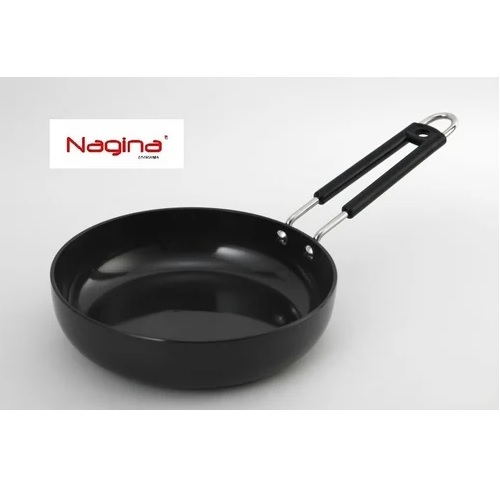 Hard Anodized Taper Fry Pan - Stainless Steel Induction Bottom | Scratch Resistant, Non-Toxic, Even Heat Distribution, Metal Ladle Safe