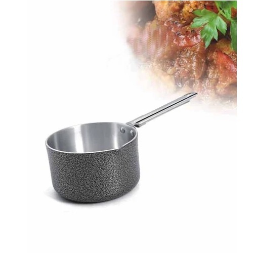 Saucepan Plain - Stainless Steel, Spiral Cutting Bottom | Ergonomic Insulated Handle, Durable & Reliable Design