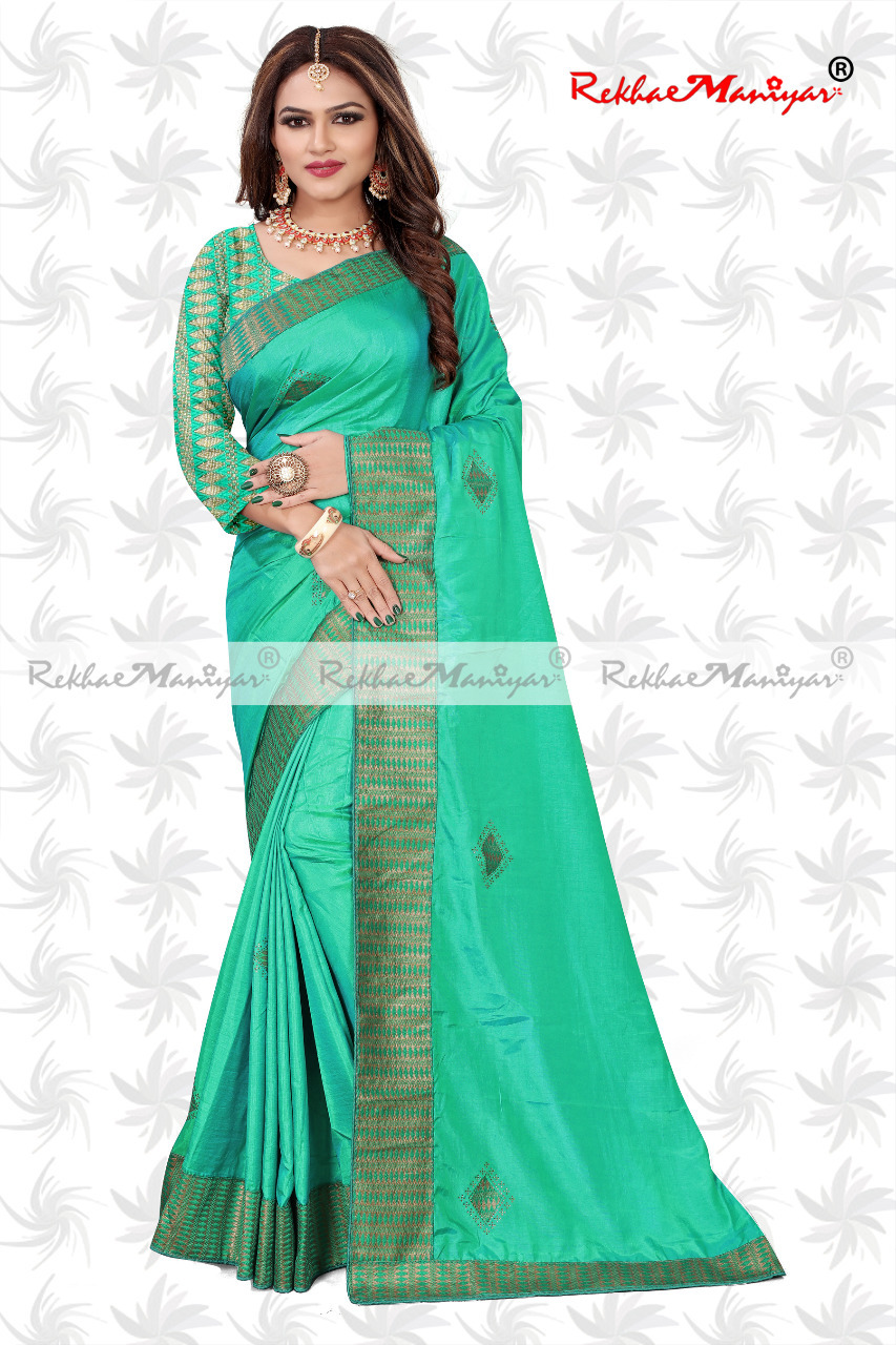 Sana Silk Stone Work Heavy Bordered Saree - Georgette Material, Zari Work, Jacquard Blouse, Bollywood Style, Suitable For All Seasons