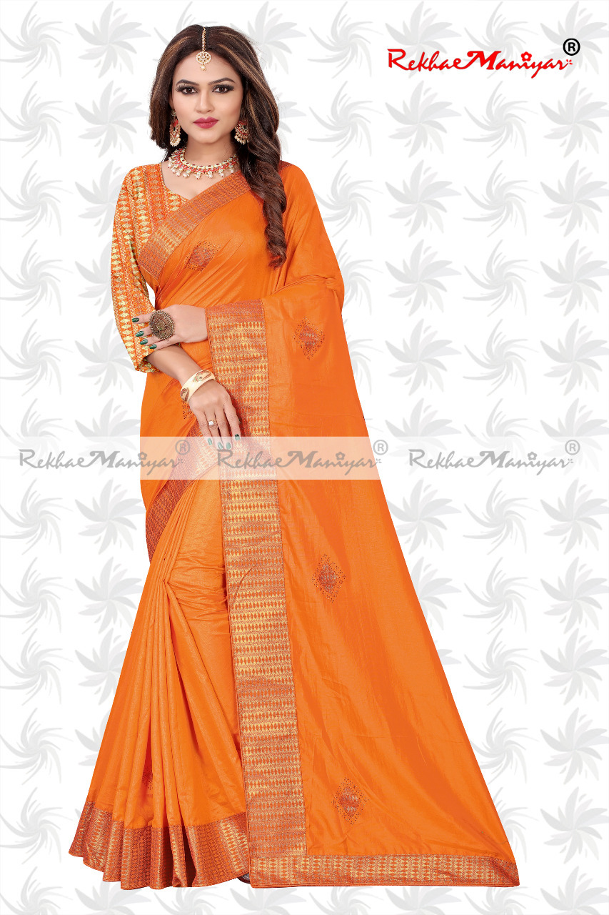 Sana Silk Stone Work Heavy Bordered Saree - Georgette Material, Zari Work, Jacquard Blouse, Bollywood Style, Suitable For All Seasons