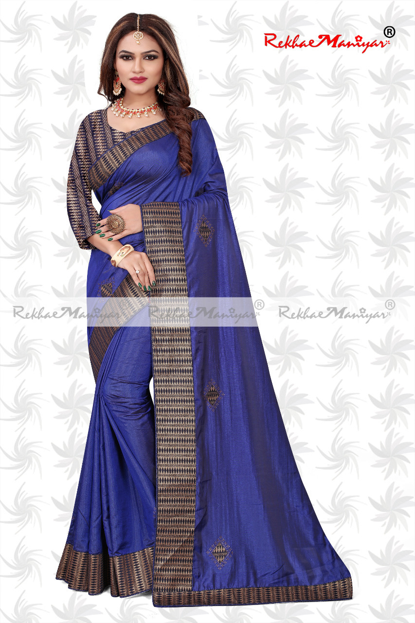 Sana Silk Stone Work Heavy Bordered Saree - Georgette Material, Zari Work, Jacquard Blouse, Bollywood Style, Suitable For All Seasons