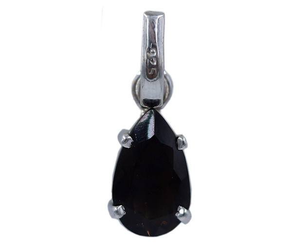 Pear Glittering Chintamani Stone 925 Silver Pendant