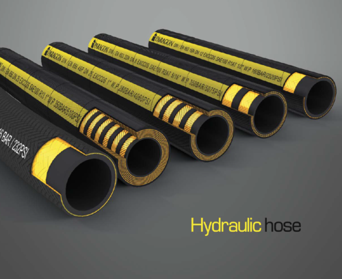 Hydraulic Hoses - Rubber, Reinforced Wire, 150°C Temperature, 500 PSI Pressure | Durable Fluid Transfer Solution for Hydraulic Systems