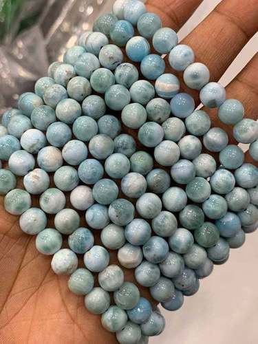 नेचुरल लारिमर 7-7.5 मिमी स्ट्रेचेबल बीडेड ब्रेसेलेट