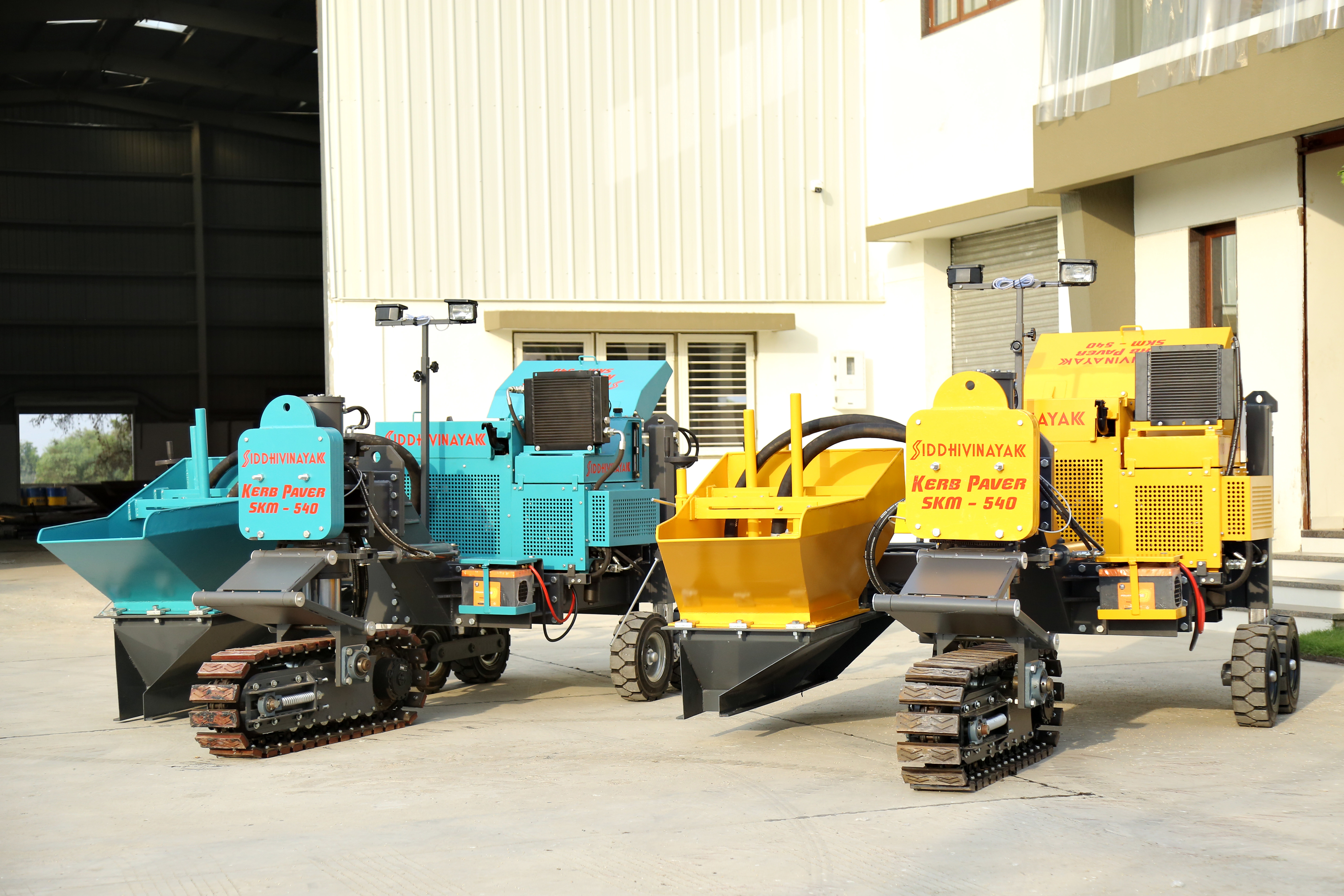Yellow Kerb Laying Machine