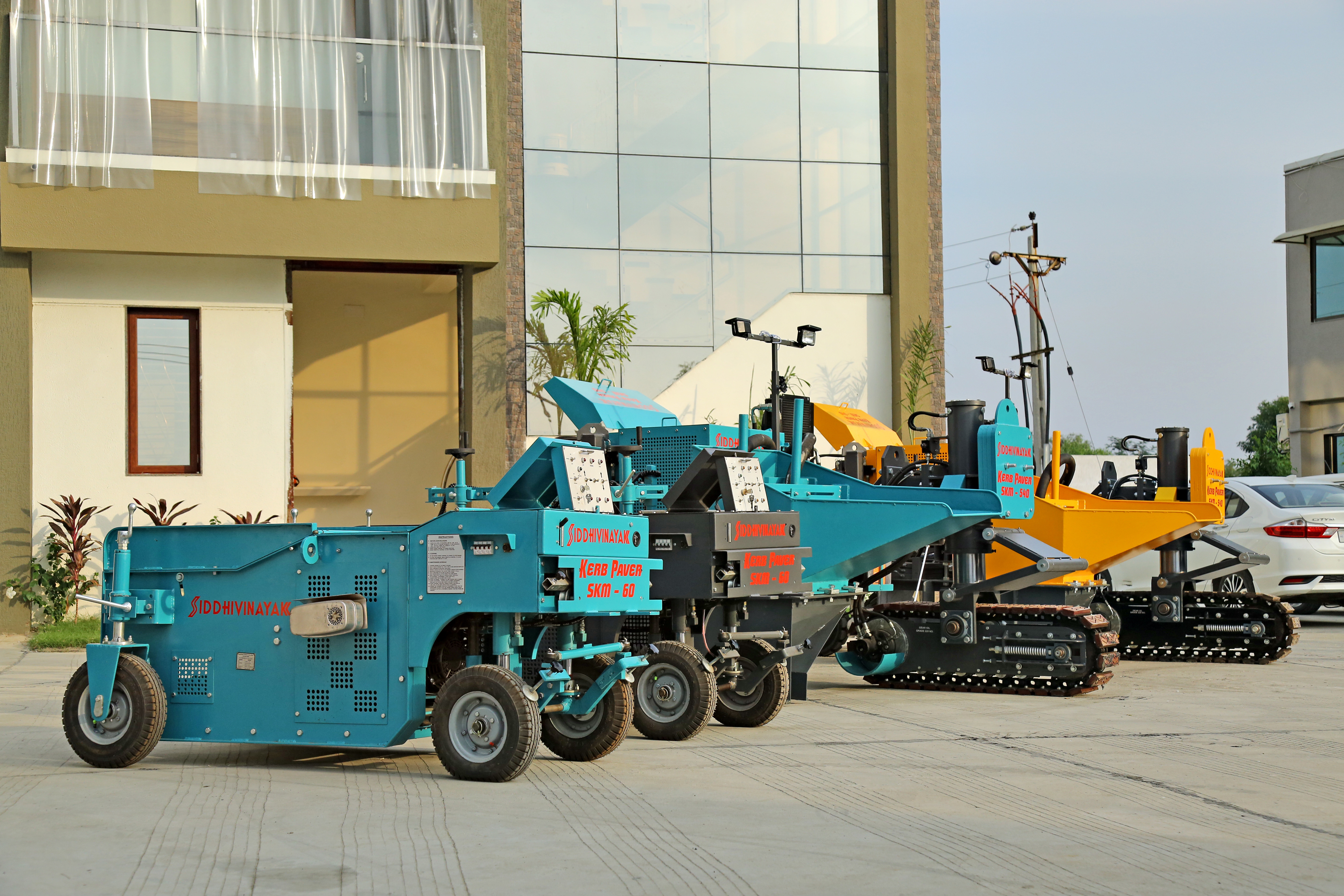 Yellow Kerb Laying Machine