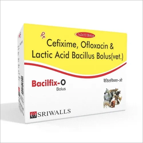 Bacilfix-O Cefixime Ofloxacin Lactic Acid Bacillus Bolus Ingredients: Chemicals