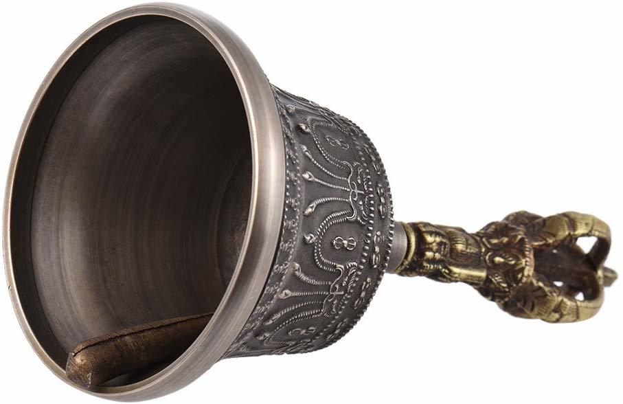 Tibetan Meditation Singing Bell With Dorje Vajra Bronze Temple Buddhism Buddhist Practice Instrument Dimension(l*w*h): Diameter 8.2 Centimeter (Cm)