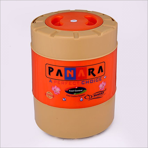 Plastic Water Cooler Camper - Plastic, 18 Ltr Capacity, Orange Cream Color | Unbreakable Handle, Efficient Cooling for 24 Hours, Smooth Operation