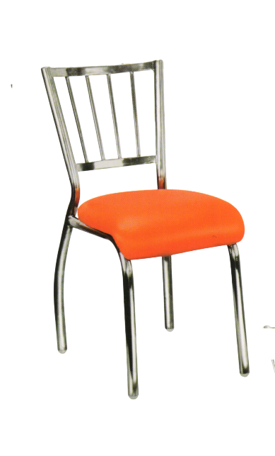 Orange & Silver Bms-8003 Cafeteria Chair