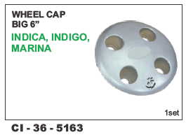 Wheel Cap Big 6 Inch Indica, Indigo, Marina - Durable Plastic, 6 Inch Diameter, Stylish Indigo Color | 4 Wheeler Compatibility, Warranty Included
