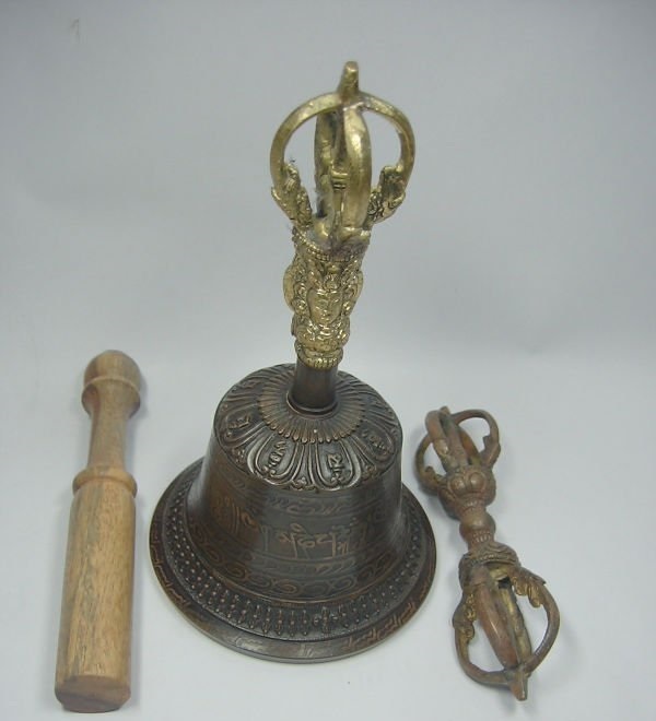 Gold Tibetan Bell & Dorje