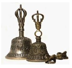 Gold Small Tibetan Bell & Dorje For Pooja