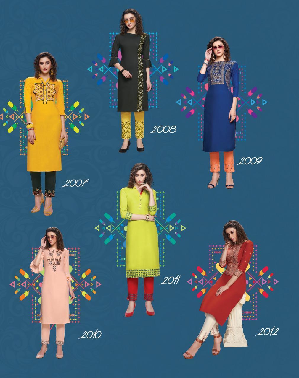 Dry Cleaning Rayon Cotton Flex Kurti With Pant Pair