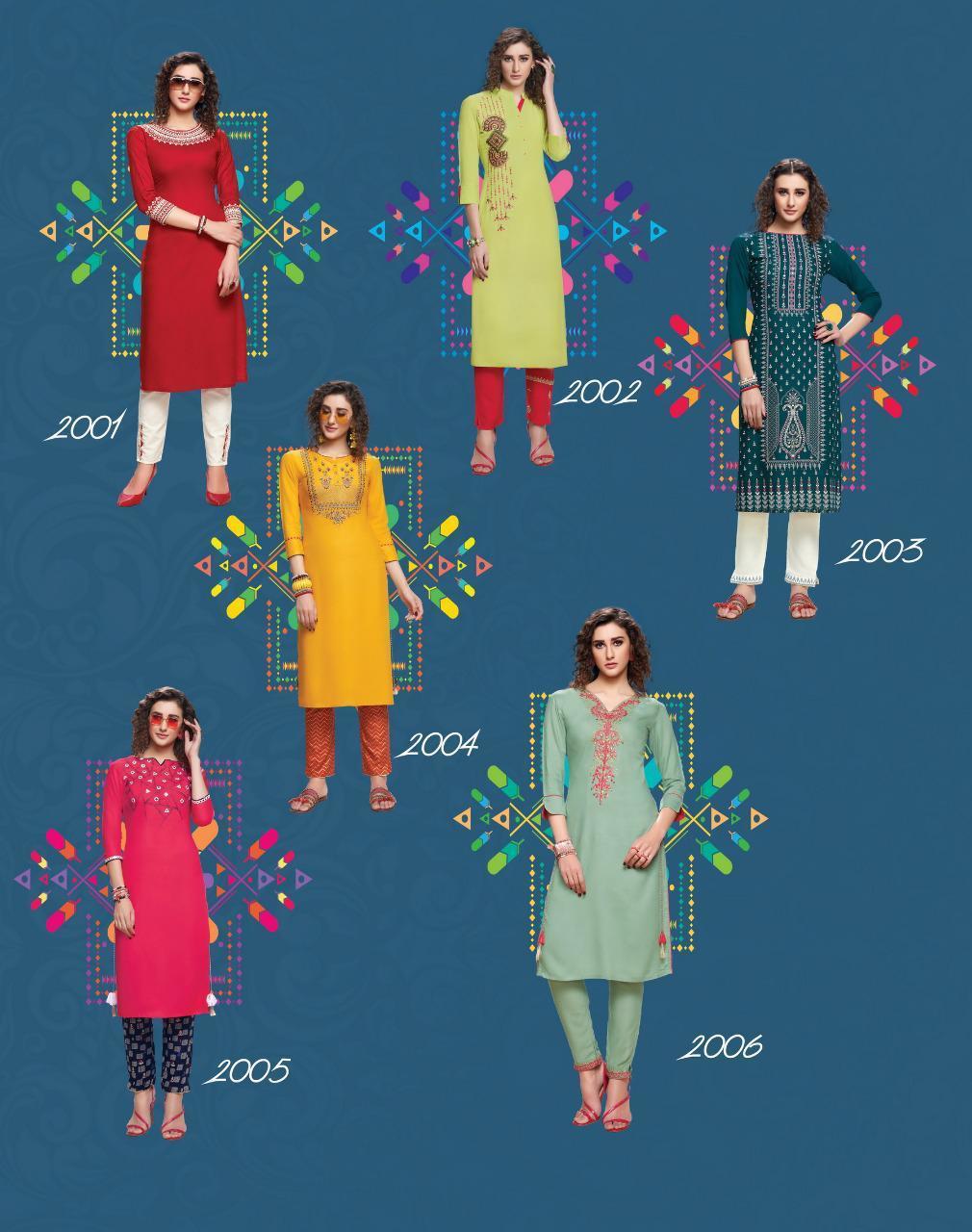 Dry Cleaning Rayon Cotton Flex Kurti With Pant Pair