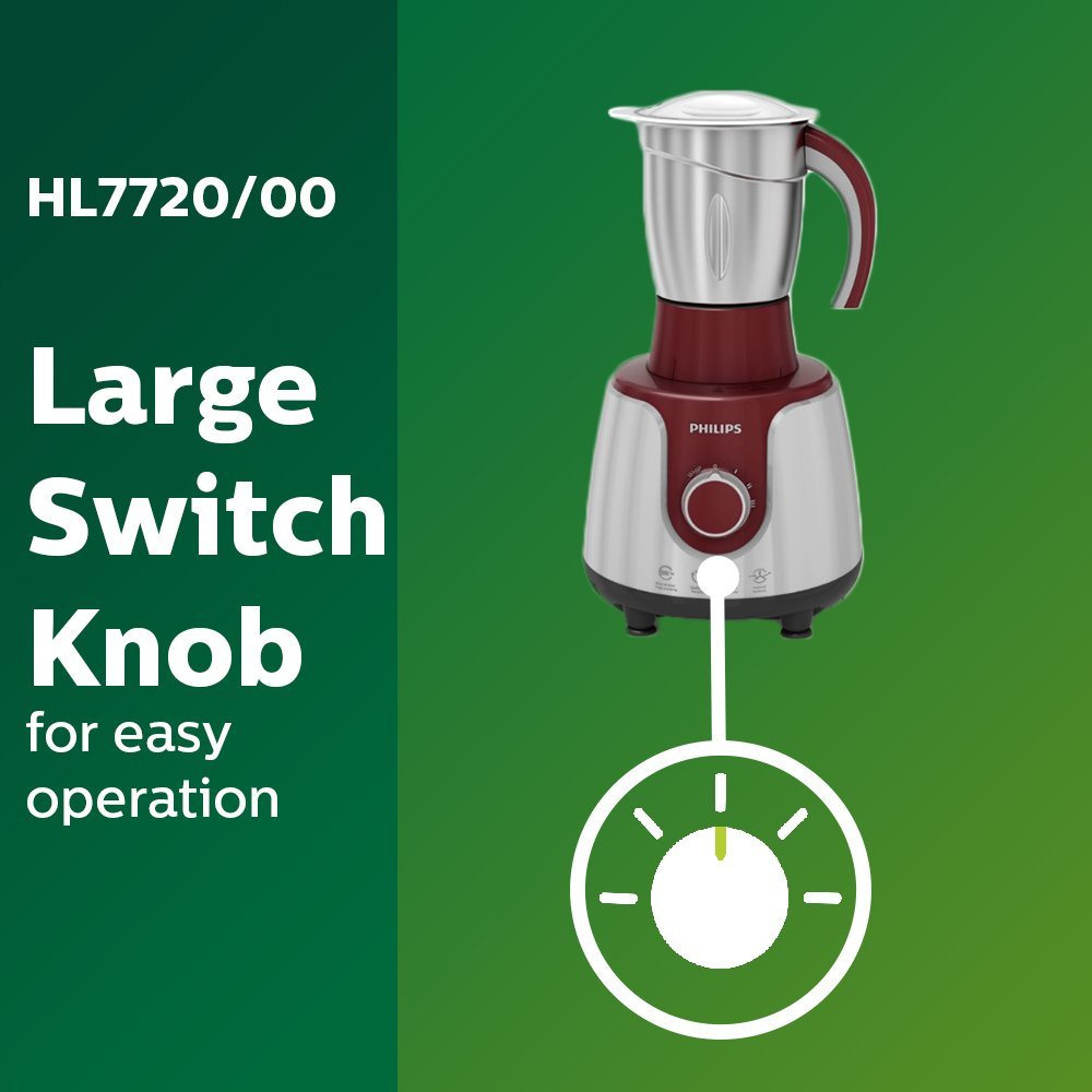 Philips Hl 7720 750-watt Mixer Grinder With 3 Jars (Multicolour)