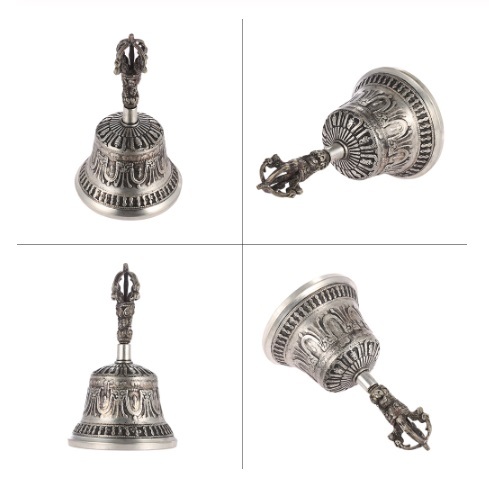 White Singing Bell Handcrafted Tibetan Buddhist Temple Singing Bell