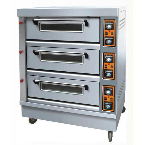 Deck Oven - Stainless Steel, Variable Dimensions, Electric Power | Durable Steel, Automatic Control, Energy Efficient, Even Baking, Easy Cleaning, Three Decks