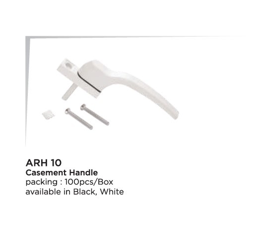 Casement Handle - Aluminum, Normal Size | Black And White Color Options, Ideal For Window Applications