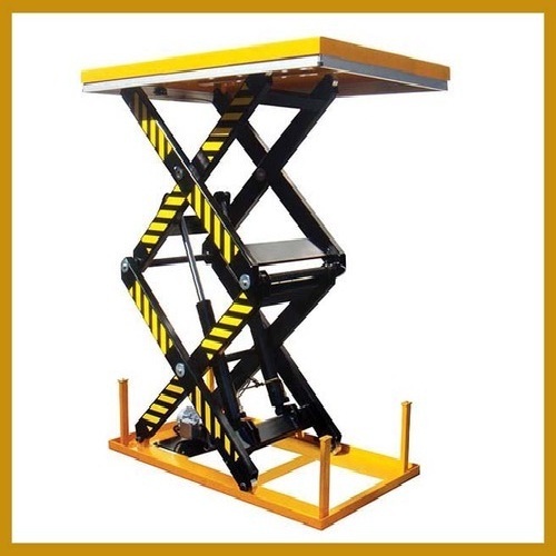 Hydraulic Scissor Lift Table - Electric Lift Table, 1000kg Capacity, Yellow, 1000x510x55mm Dimensions | High Strength, Semi-automatic, 1-year Warranty, Optimized For Industrial Use