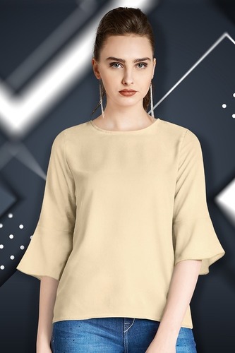 Tipsy Tops - American Crepe, 24 Inch Length, Bell Shape Sleeves | Ethnic Chinese Design, Washable, Printed Logo Pattern, Available in S, M, L, XL