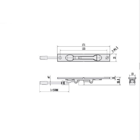 Flush Tower Bolt Application: Windows