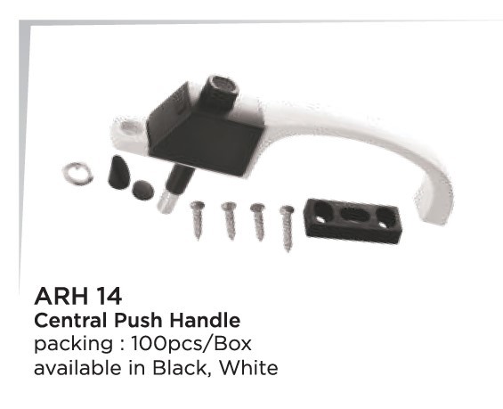 Central Push Handle - Aluminum Material, Regular Size , Black And White Color | 100 Pieces Per Box