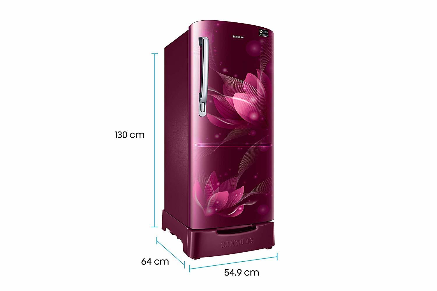Samsung 192 L 4 Star Inverter Direct-cool Single Door Refrigerator (Rr20t182xr8/hl, Saffron Red)