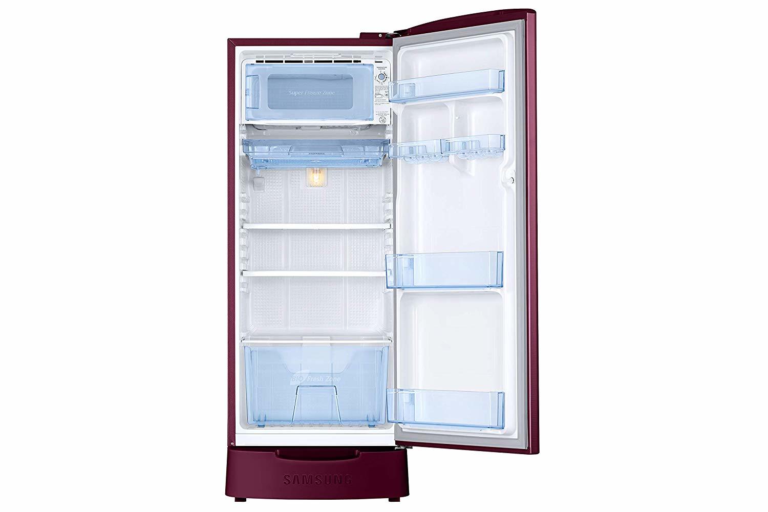 Samsung 192 L 4 Star Inverter Direct-cool Single Door Refrigerator (Rr20t182xr8/hl, Saffron Red)