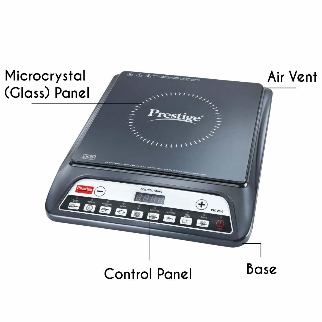 Prestige Pic 20 1200 Watt Induction Cooktop With Push Button (Black)