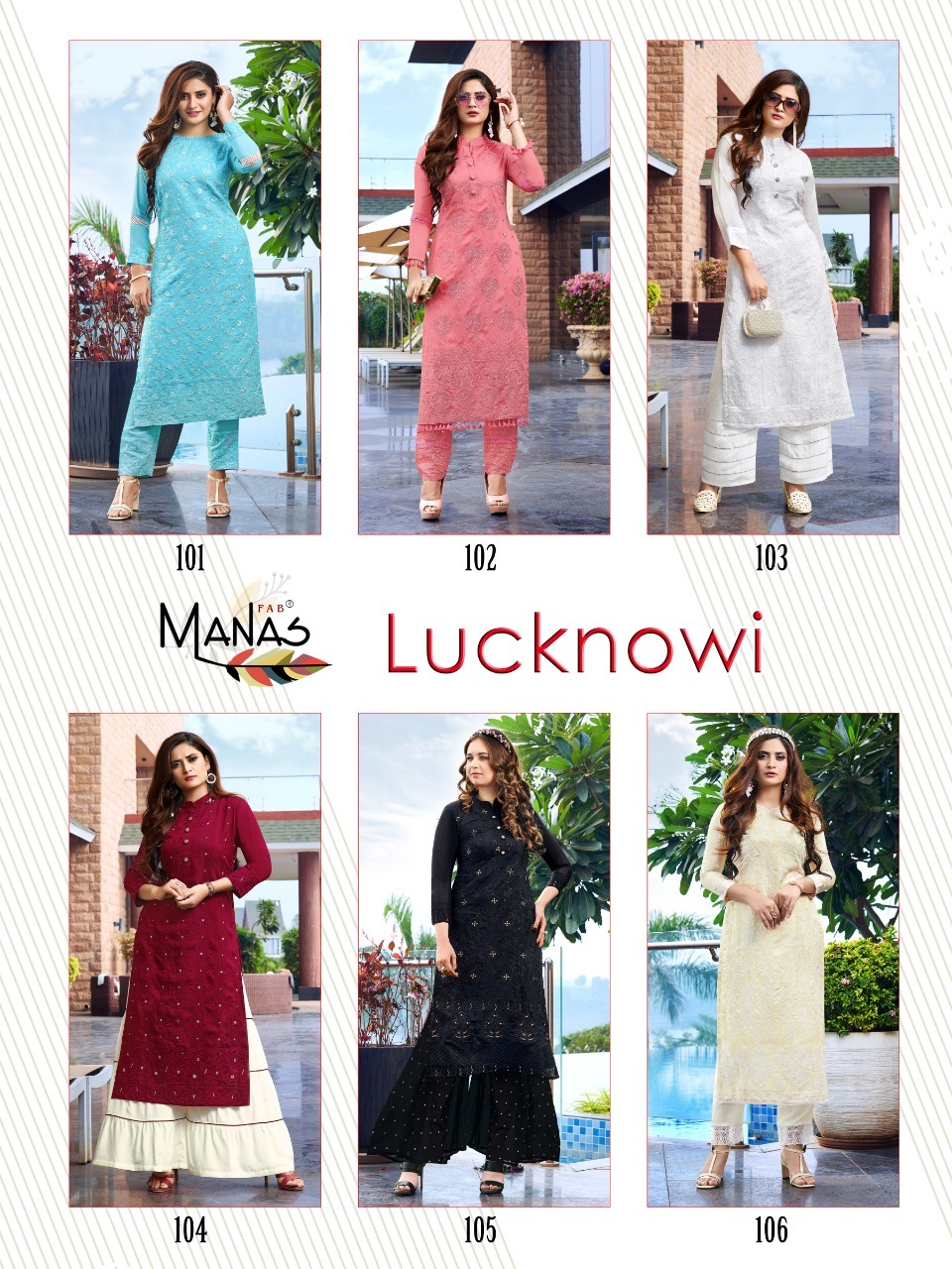 Fancy Long Kurti - Fancy Fabric With Inner, Lucknowi Embroidery Work | Cool Dry, Quick Dry, 3/4 Sleeve, Available In Multiple Sizes