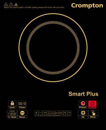 Crompton ACGIC स्मार्ट प्लस इंडक्शन कुकटॉप (काला, पुश बटन)