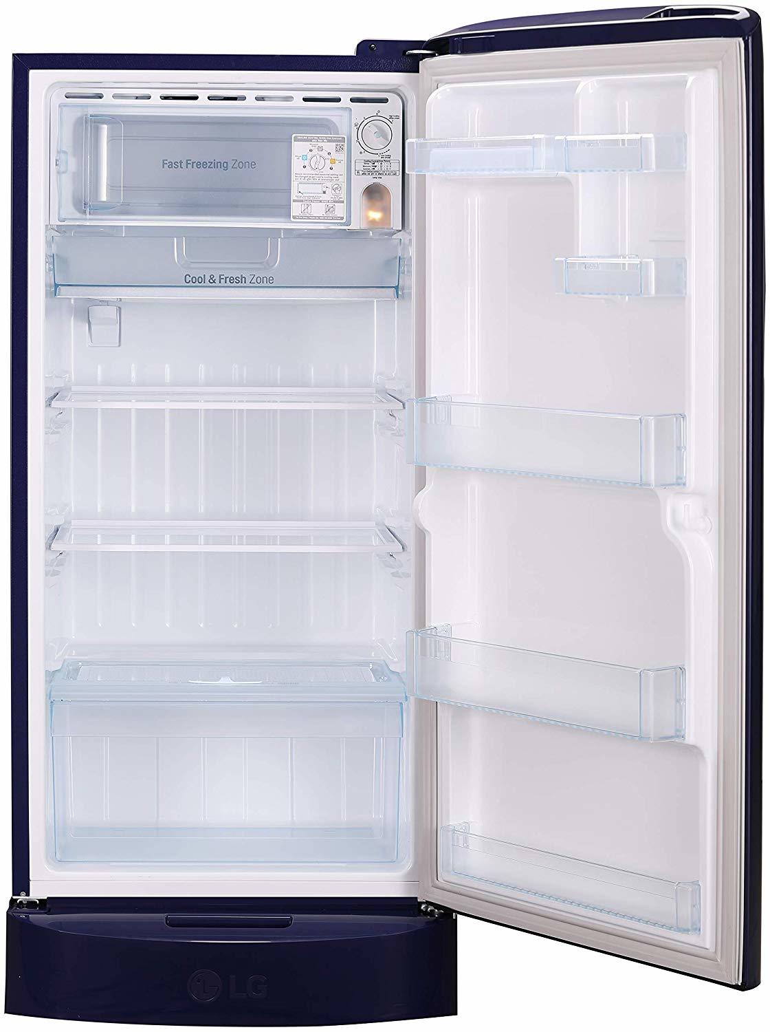 Lg 215 L 5 Star ( 2019 ) Inverter Direct Cool Single Door Refrigerator (Gl-d221abgy, Blue Glow)