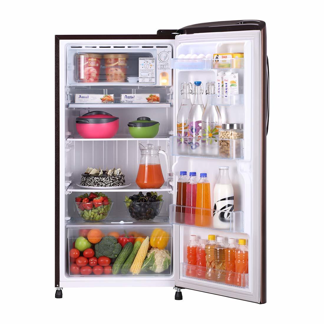 Lg 215 L 5 Star ( 2019 ) Inverter Direct Cool Single Door Refrigerator (Gl-b221aasy, Amber Steel)