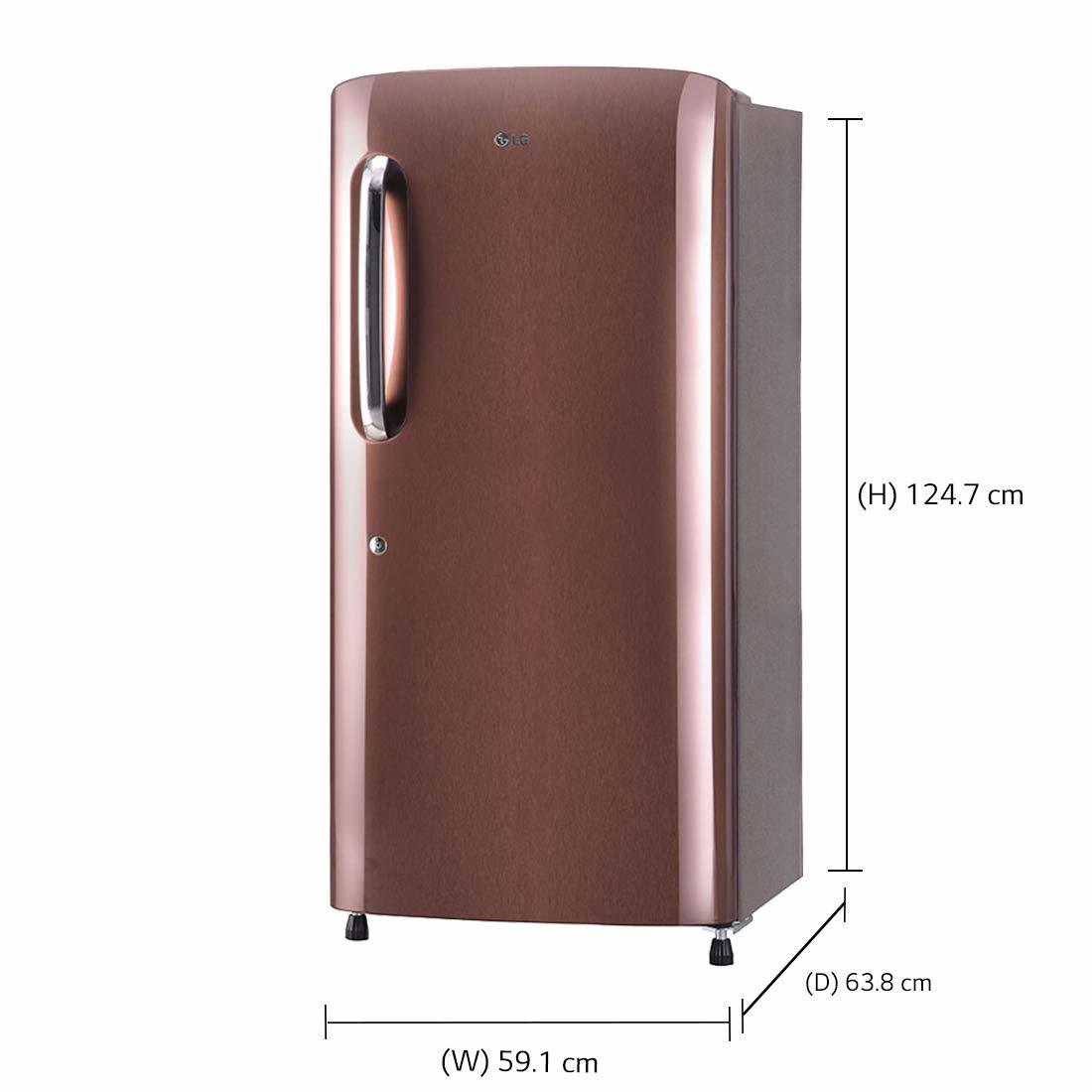 Lg 215 L 5 Star ( 2019 ) Inverter Direct Cool Single Door Refrigerator (Gl-b221aasy, Amber Steel)