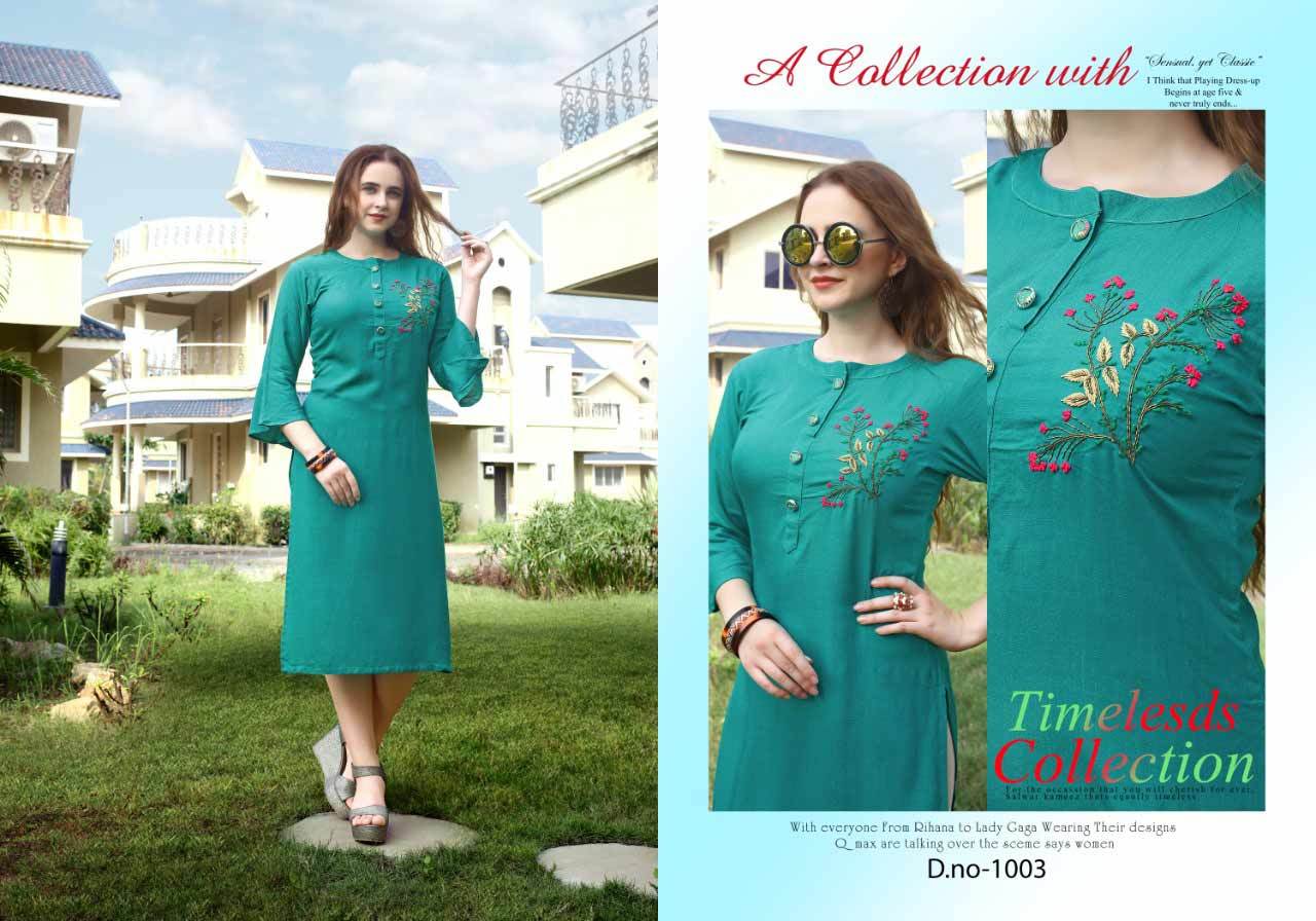 Rayon Slub Long Kurti - Rayon Slub, Length 46 Inchs, Sizes M To 3xl | Cool Pass, Quick Dry, Handwork Design, 3-4th Sleeve Style, Washable