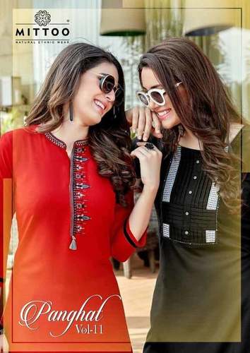 Cool Dry Rayon Embroidery Wholesale Kurti