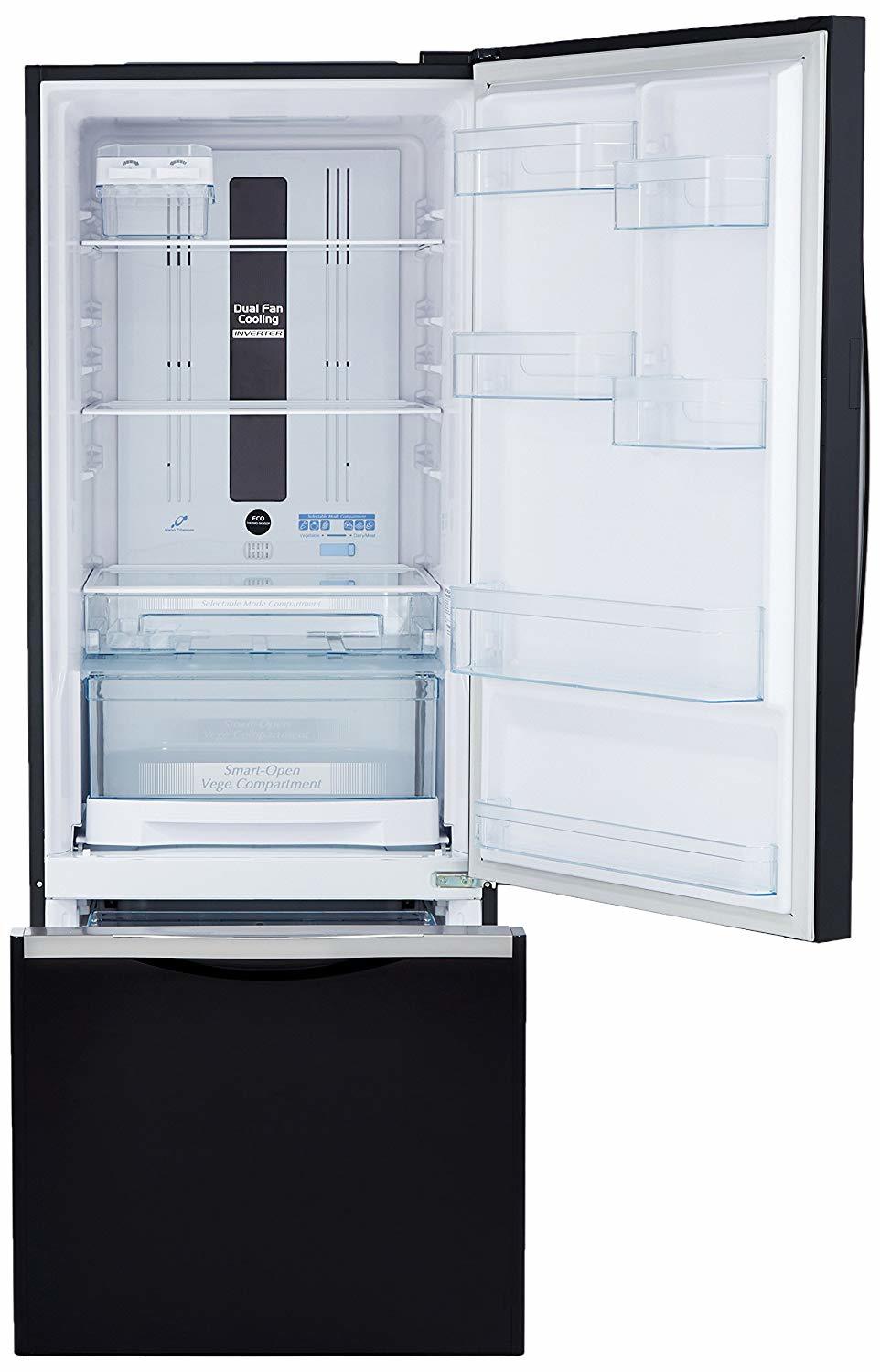 Hitachi 466 L 3 Star ( 2019 ) Rating Frost Free Standard Double Door Refrigerator (R-b500pnd6 - Gbk Glass Black Inverter Compressor)