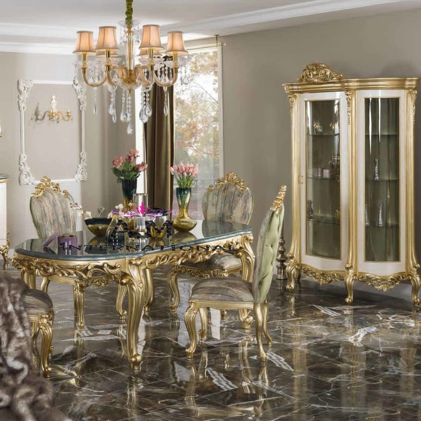 Handmade Oval Design Dining Table Set